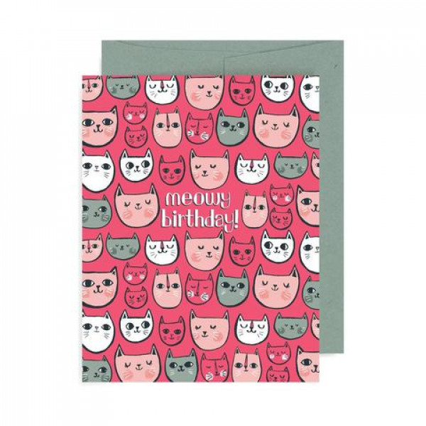 Card - Meowy Birthday Cat Heads